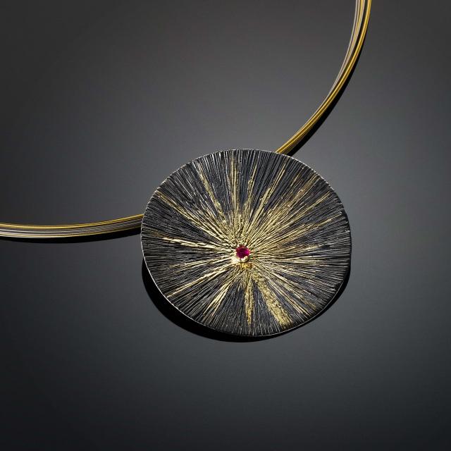 Rays necklace with pendant 12